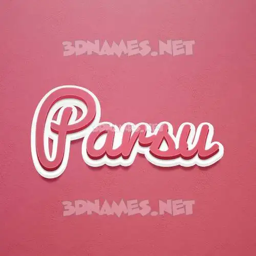 parsu in Red Scribble style - 3D name wallpaper
