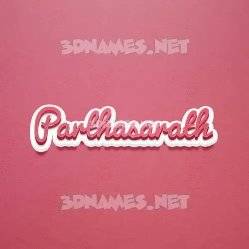 parthasarath in Red Scribble style - 3D name wallpaper