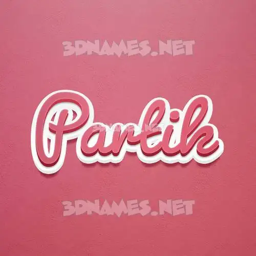 partik in Red Scribble style - 3D name wallpaper