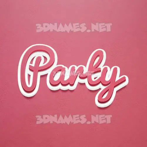 party in Red Scribble style - 3D name wallpaper