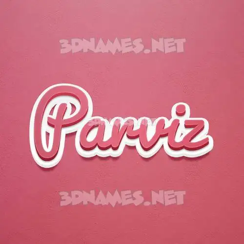 parviz in Red Scribble style - 3D name wallpaper