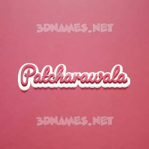 patcharawala in Red Scribble style - 3D name wallpaper