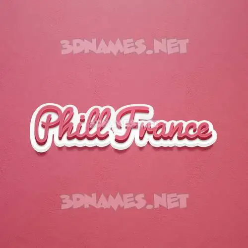 phill france in Red Scribble style - 3D name wallpaper