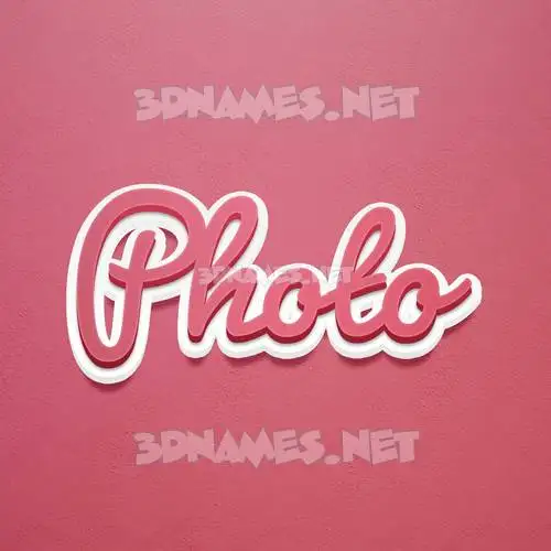photo in Red Scribble style - 3D name wallpaper