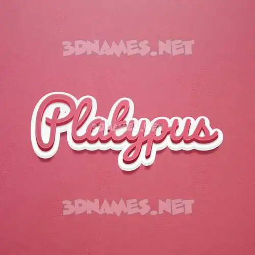 platypus in Red Scribble style - 3D name wallpaper