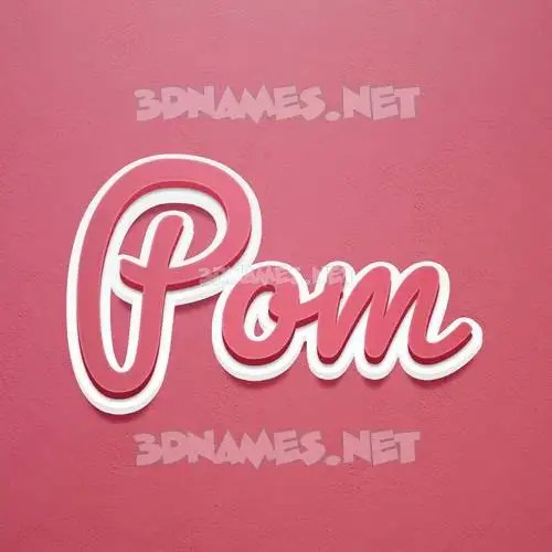 pom in Red Scribble style - 3D name wallpaper pom in Red Scribble style - 3D name wallpaper