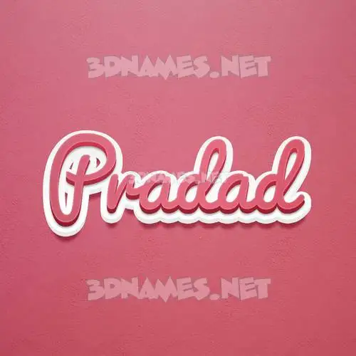 pradad in Red Scribble style - 3D name wallpaper