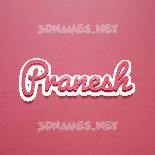 pranesh in Red Scribble style - 3D name wallpaper