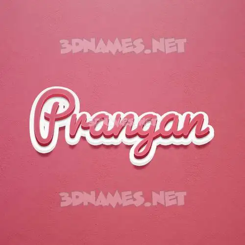 prangan in Red Scribble style - 3D name wallpaper