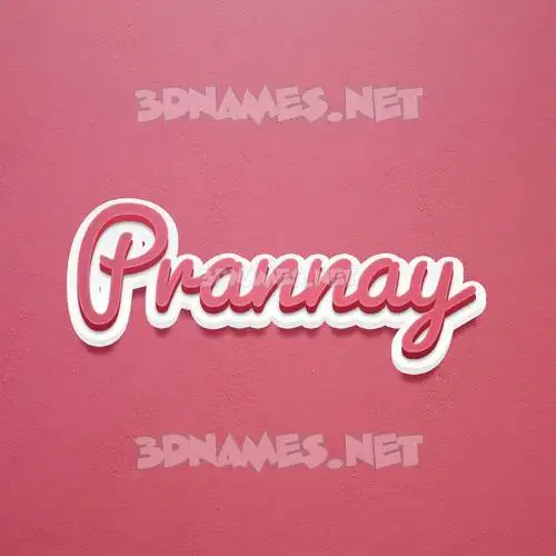 prannay in Red Scribble style - 3D name wallpaper