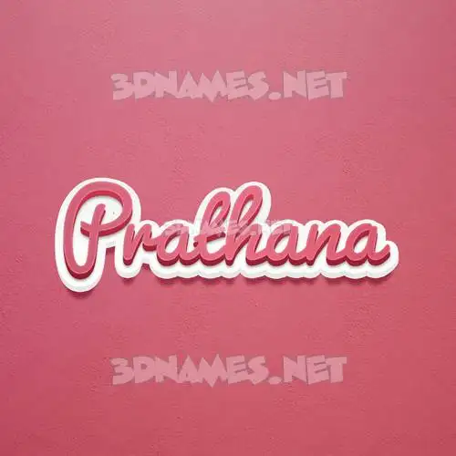 prathana in Red Scribble style - 3D name wallpaper