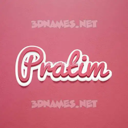 pratim in Red Scribble style - 3D name wallpaper