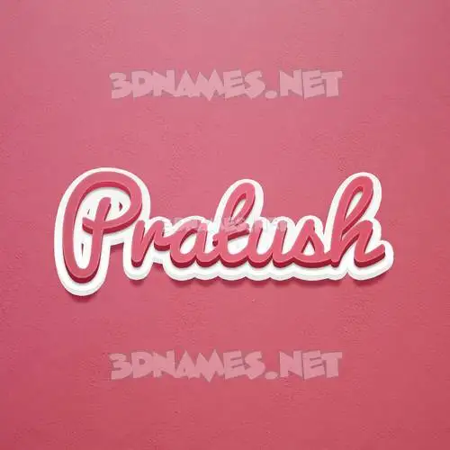 pratush in Red Scribble style - 3D name wallpaper