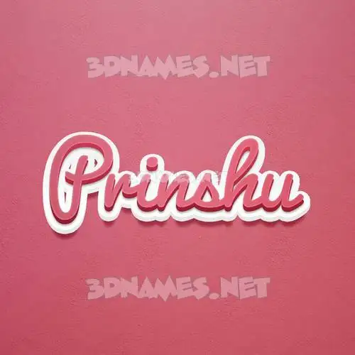 prinshu in Red Scribble style - 3D name wallpaper