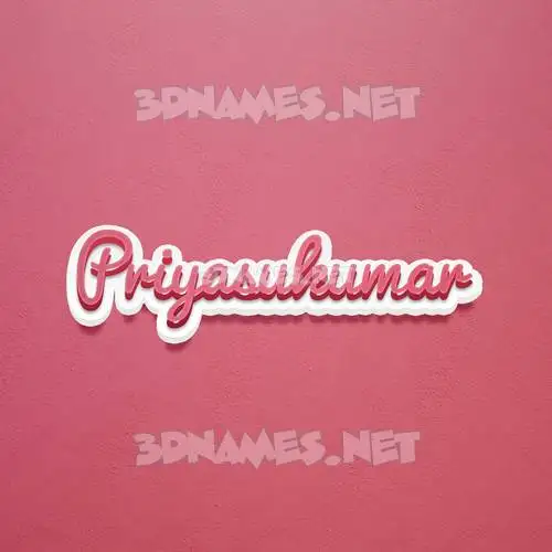 priyasukumar in Red Scribble style - 3D name wallpaper