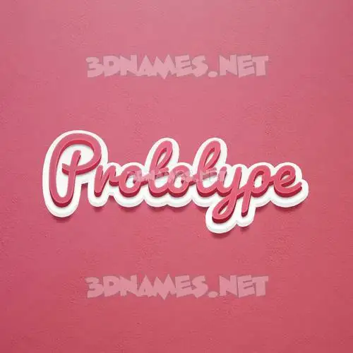 prototype in Red Scribble style - 3D name wallpaper