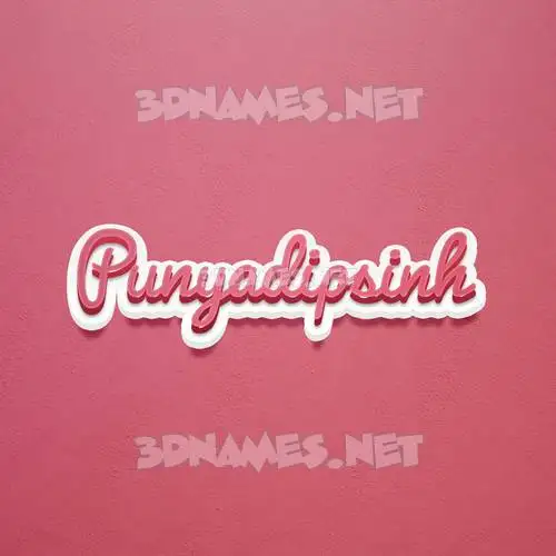 punyadipsinh in Red Scribble style - 3D name wallpaper
