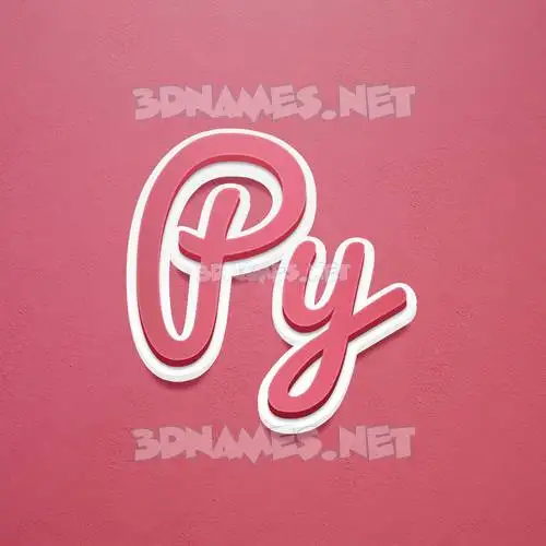 py in Red Scribble style - 3D name wallpaper