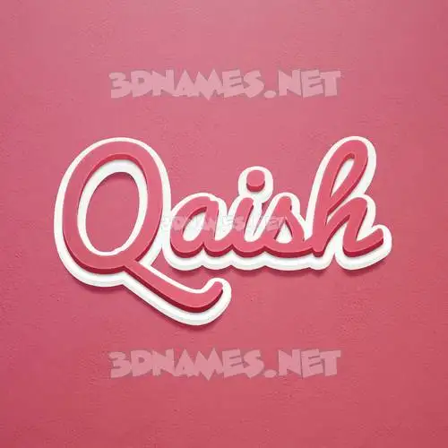 qaish in Red Scribble style - 3D name wallpaper
