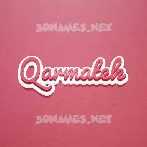 qarmatek in Red Scribble style - 3D name wallpaper