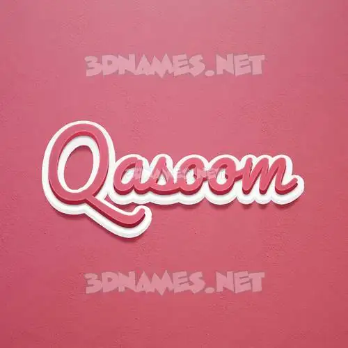 qasoom in Red Scribble style - 3D name wallpaper qasoom in Red Scribble style - 3D name wallpaper