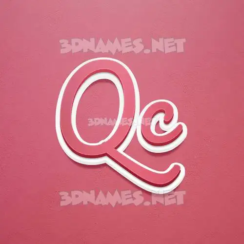 qc in Red Scribble style - 3D name wallpaper