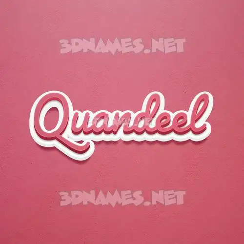 quandeel in Red Scribble style - 3D name wallpaper