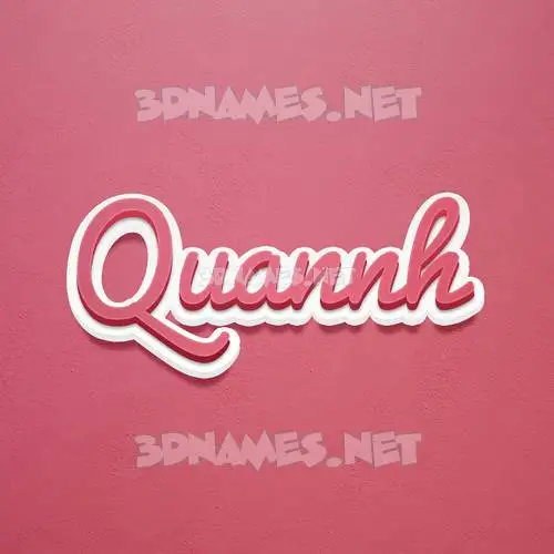 quannh in Red Scribble style - 3D name wallpaper