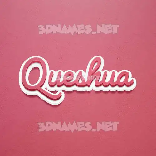 queshua in Red Scribble style - 3D name wallpaper