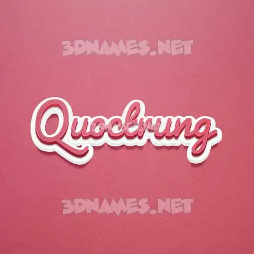 quoctrung in Red Scribble style - 3D name wallpaper