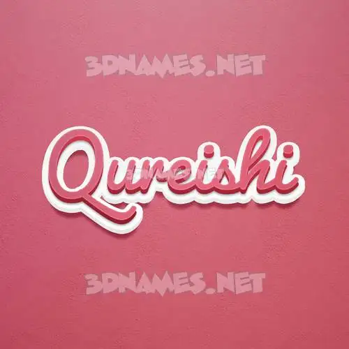 qureishi in Red Scribble style - 3D name wallpaper