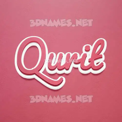 qurit in Red Scribble style - 3D name wallpaper
