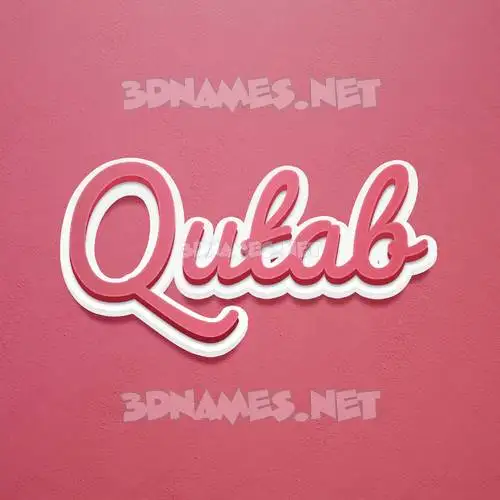 qutab in Red Scribble style - 3D name wallpaper