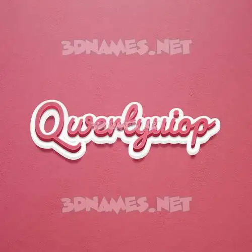 qwertyuiop in Red Scribble style - 3D name wallpaper