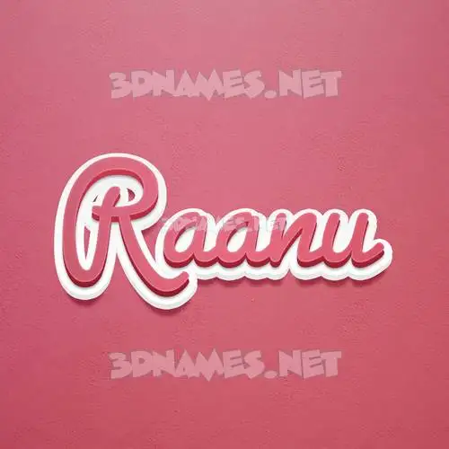 raanu in Red Scribble style - 3D name wallpaper