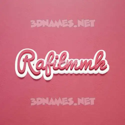 rafitmmk in Red Scribble style - 3D name wallpaper