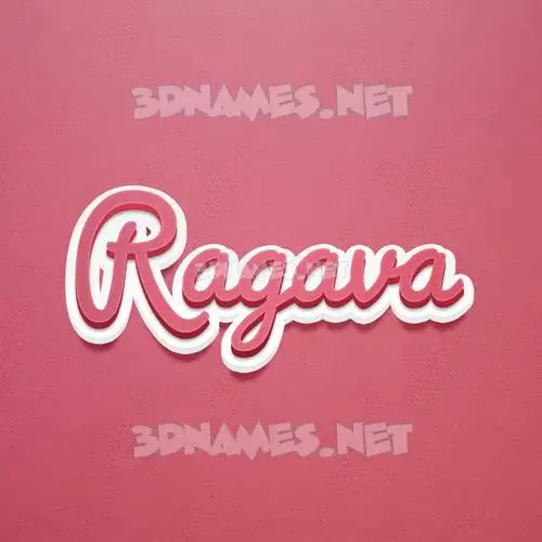 ragava in Red Scribble style - 3D name wallpaper