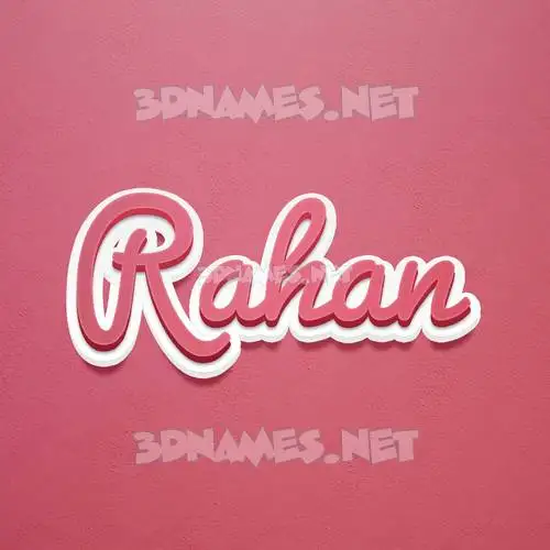 rahan in Red Scribble style - 3D name wallpaper