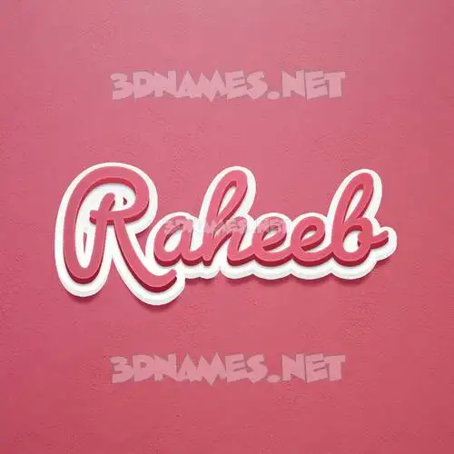 raheeb in Red Scribble style - 3D name wallpaper