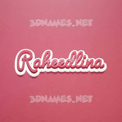 raheedlina in Red Scribble style - 3D name wallpaper