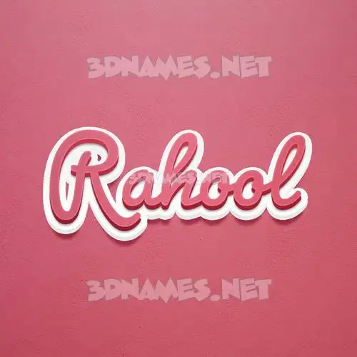 rahool in Red Scribble style - 3D name wallpaper
