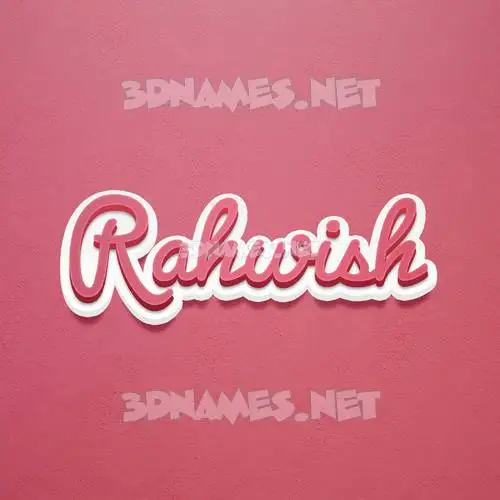 rahwish in Red Scribble style - 3D name wallpaper
