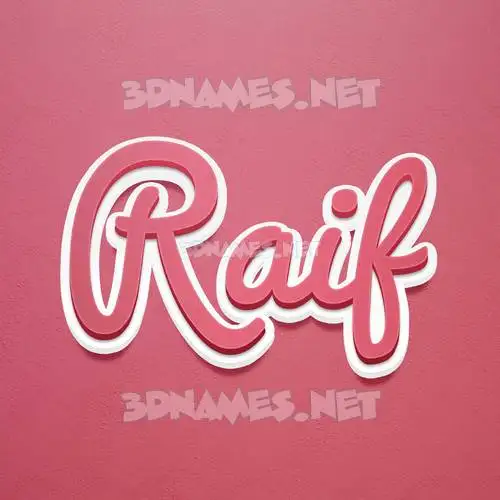 raif in Red Scribble style - 3D name wallpaper