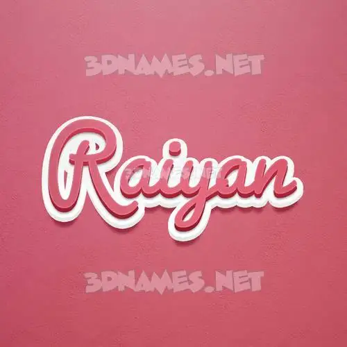 raiyan in Red Scribble style - 3D name wallpaper
