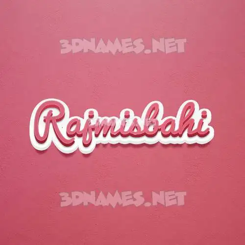 rajmisbahi in Red Scribble style - 3D name wallpaper