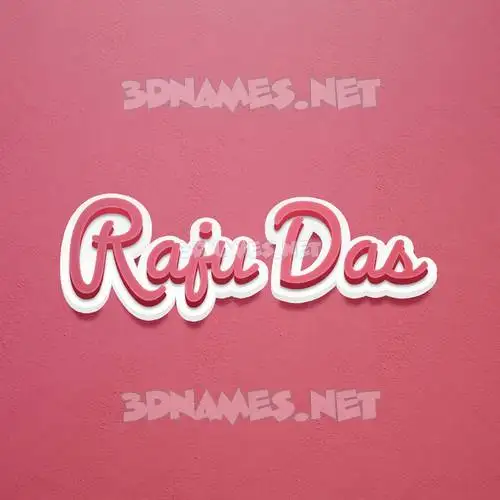 raju das in Red Scribble style - 3D name wallpaper