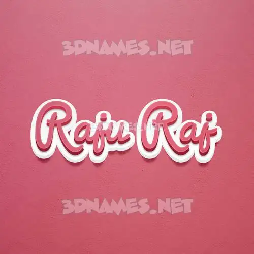 raju raj in Red Scribble style - 3D name wallpaper