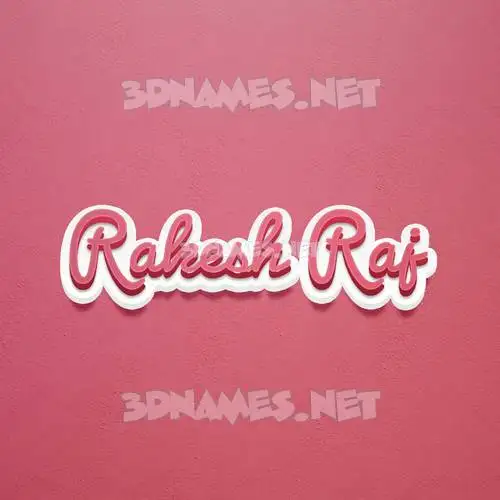 rakesh raj in Red Scribble style - 3D name wallpaper