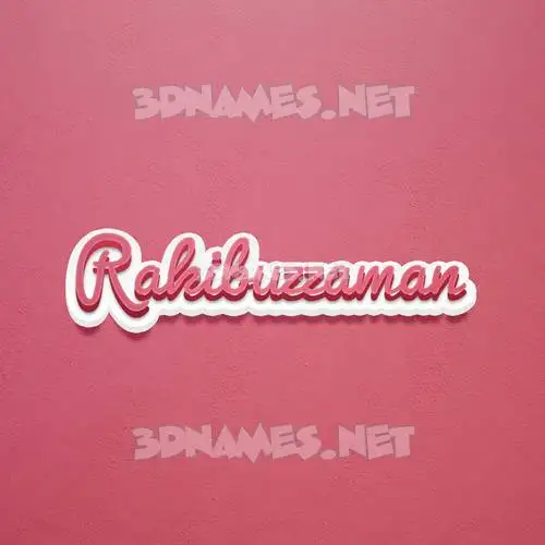 rakibuzzaman in Red Scribble style - 3D name wallpaper