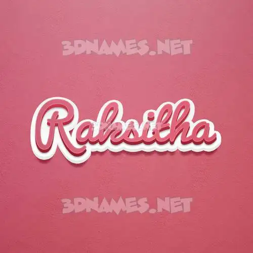 raksitha in Red Scribble style - 3D name wallpaper